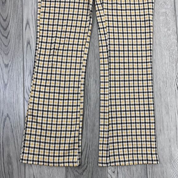 Urban Outfitters Women Size XS Yellow Plaid Pull On Flare Trouser Academia Pants - Picture 4 of 6